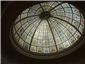 domed glass ceiling in lobby area